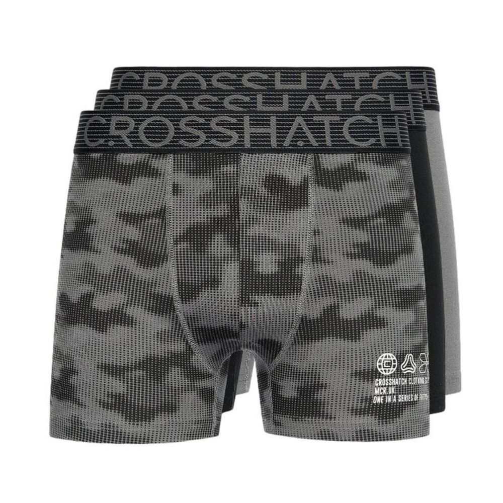 Crosshatch Mens Buzzard Boxer Shorts (Pack of 5) / Black/Gray